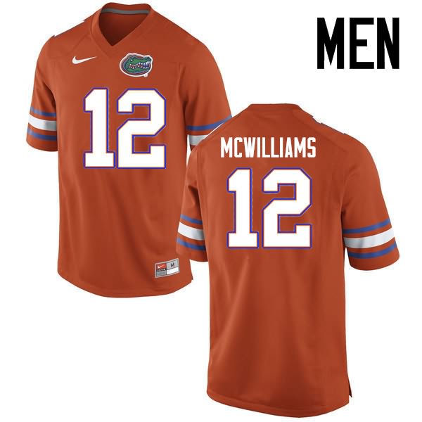 NCAA Florida Gators C.J. McWilliams Men's #12 Nike Orange Stitched Authentic College Football Jersey NNI2264RS